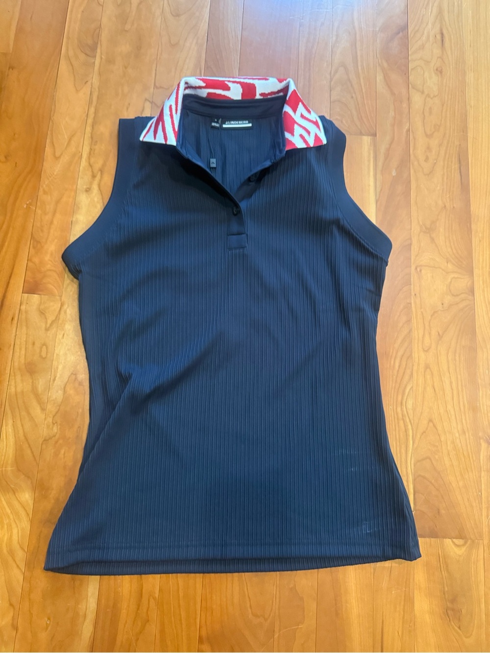 J. Lindeberg Cara Polo Womens Sleeveless Jaquard Golf Top Small New